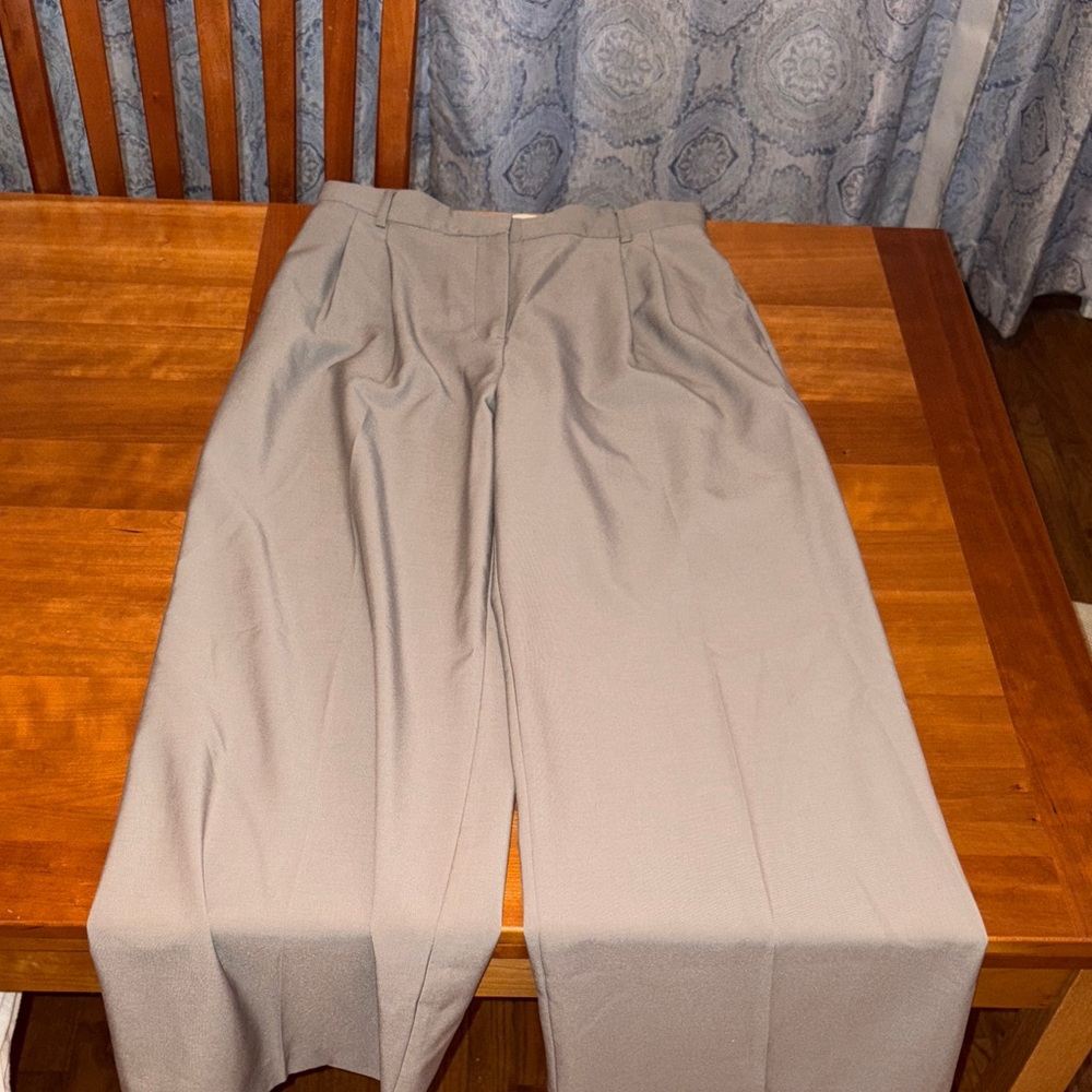 Grey Pleated Trousers